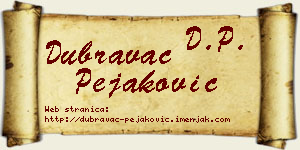 Dubravac Pejaković vizit kartica